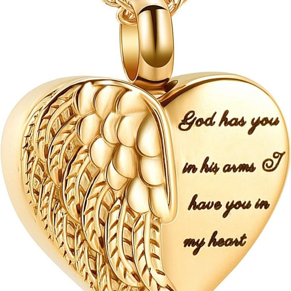 Cremation Heart Urn Necklace Stainless Steel Memorial Jewelry for Loved Ones